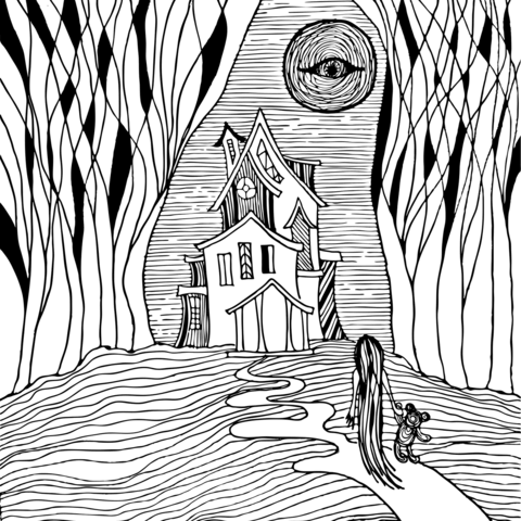 Mysterious Place In The Forest Coloring Page